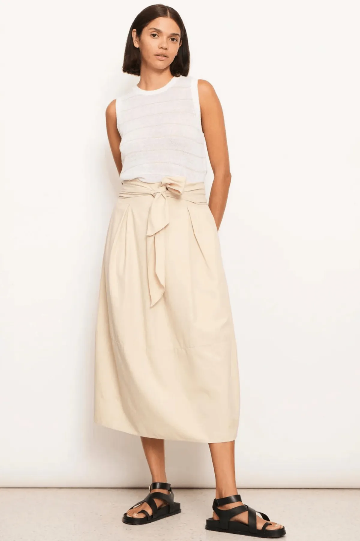 TERI TIE SKIRT PEBBLE