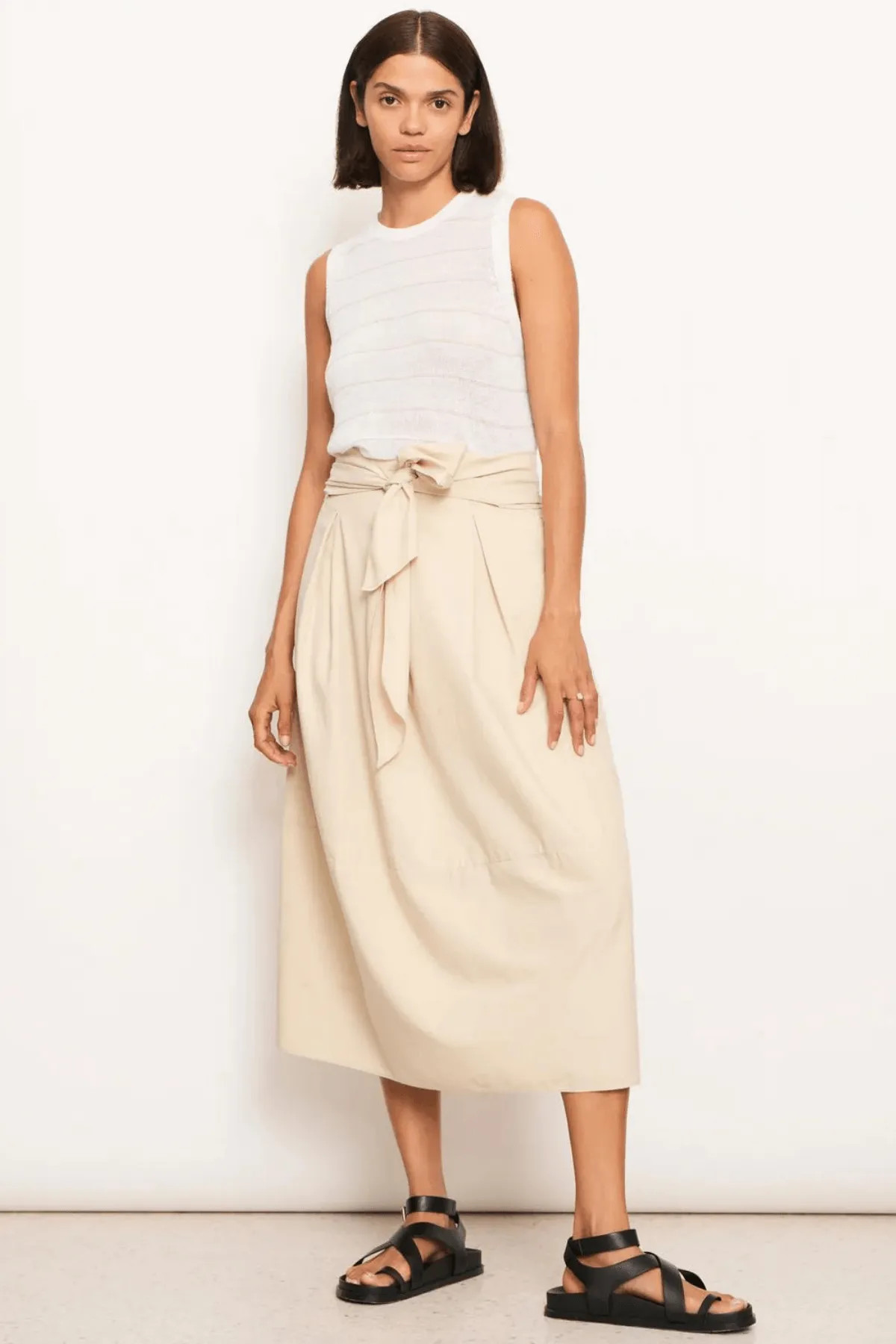 TERI TIE SKIRT PEBBLE