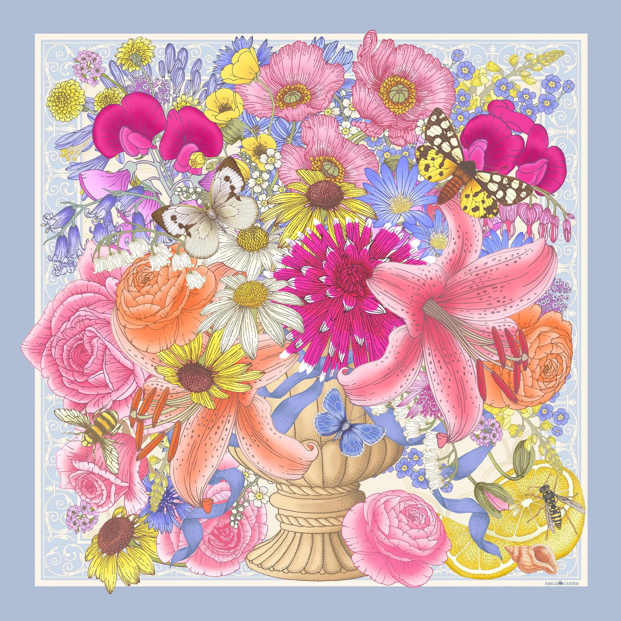 The Lily Still Life Silk Scarf | 90x90cm [Preorder]