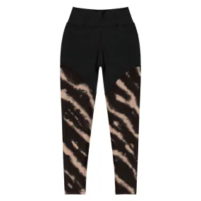 Tie Dye Compression Leggings- Tan