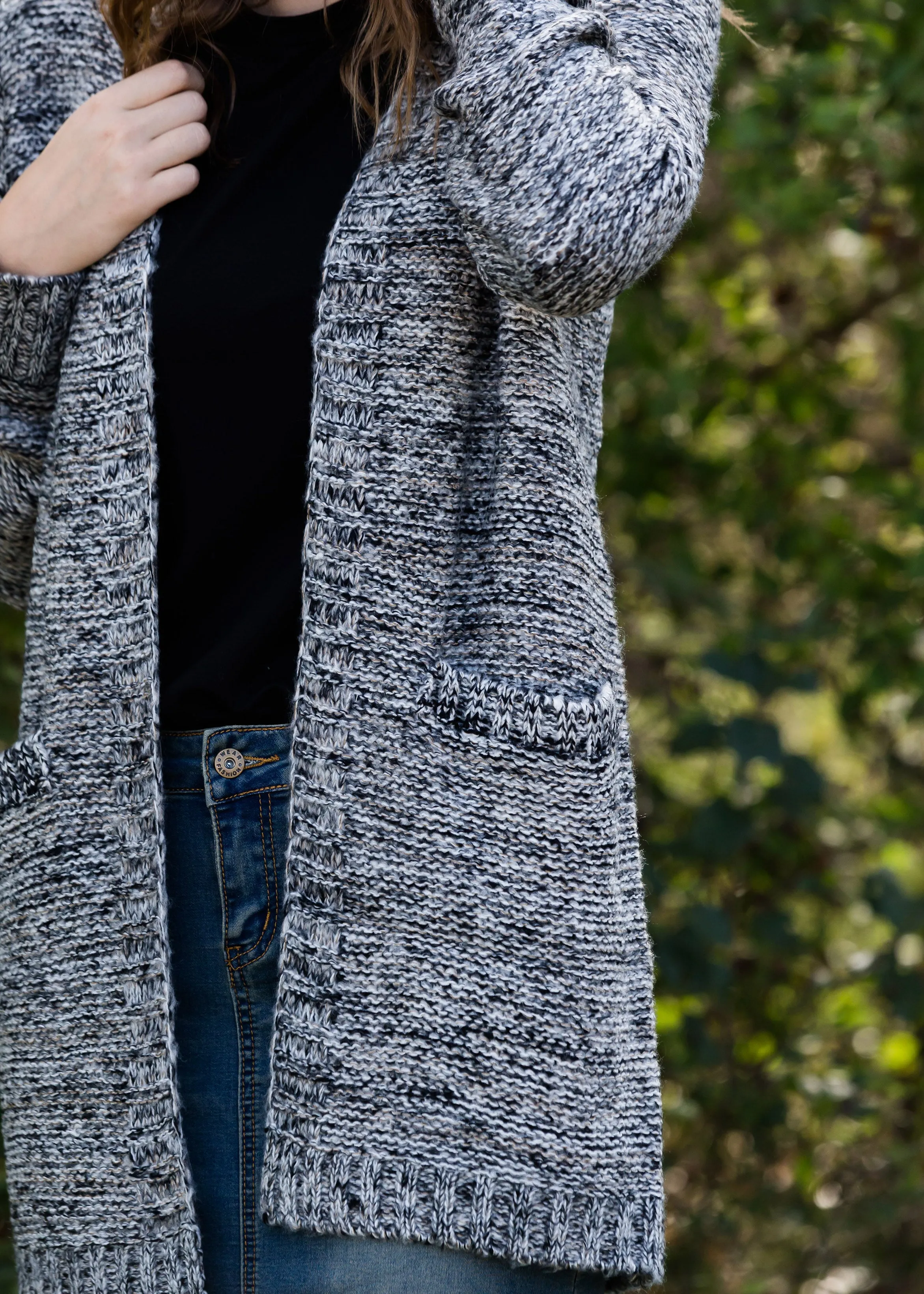 Tri-Tone Textured Open Cardigan - FINAL SALE