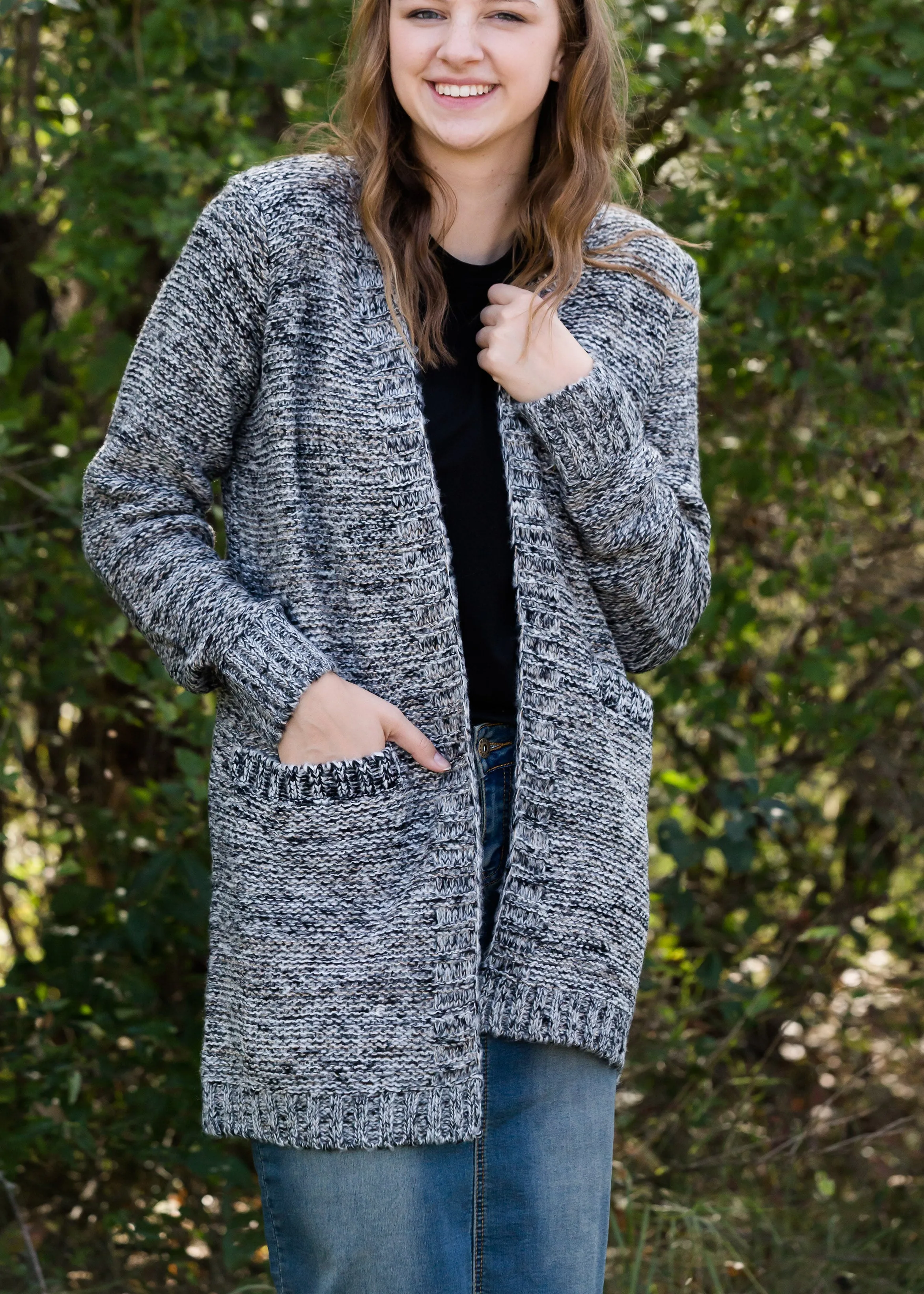 Tri-Tone Textured Open Cardigan - FINAL SALE