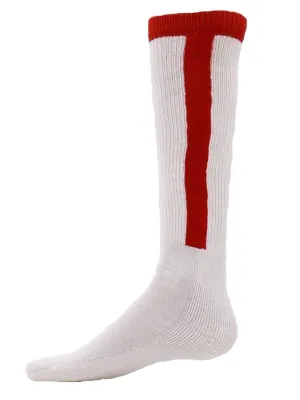 Twin City Knitting Red White 2-In-1 Stirrup Baseball Socks