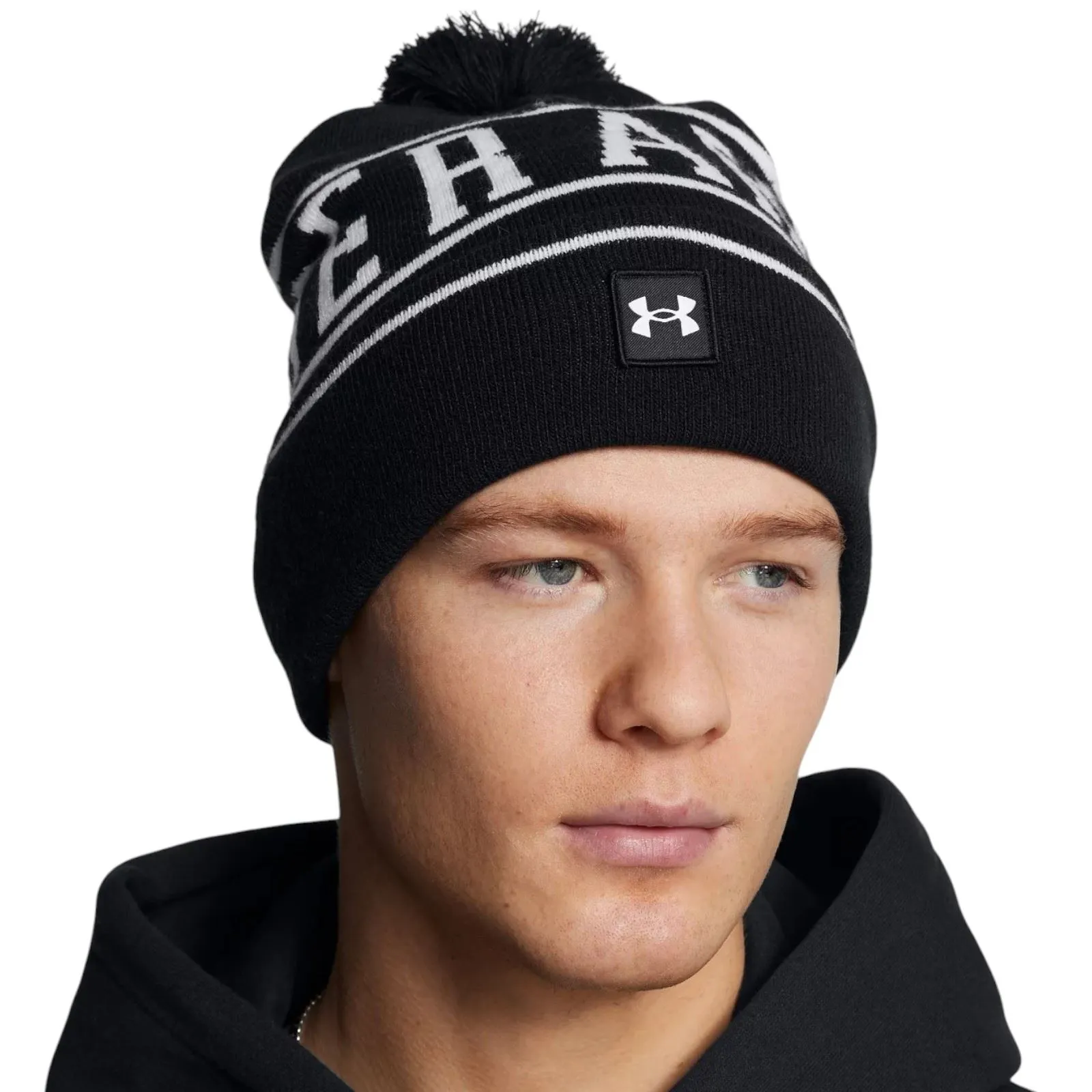 UnderArmour Halftime Pom Beanie Black