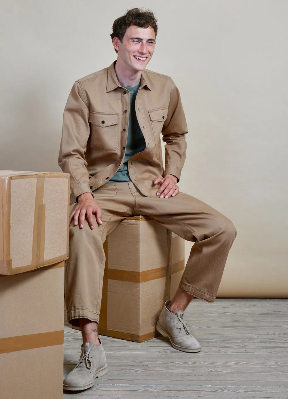 VILLE | Loose Fit Trousers | Cardboard