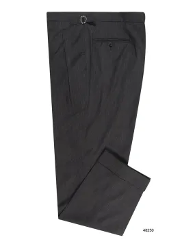 Washable Wool Pants: Plain Charcoal Grey High Waisted Pant