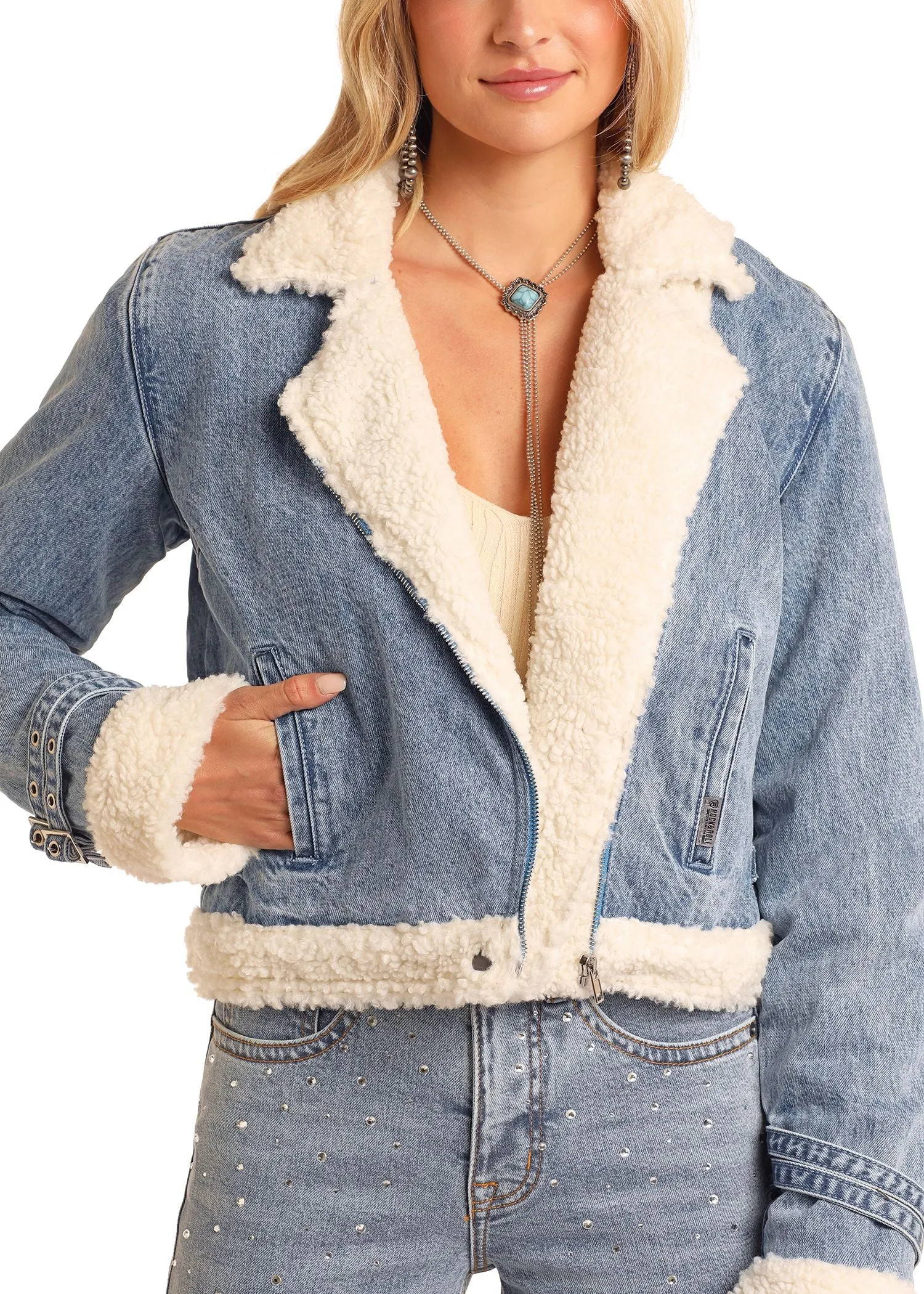 Women's Rock & Roll Cowgirl Denim Jacket #BW92D05346